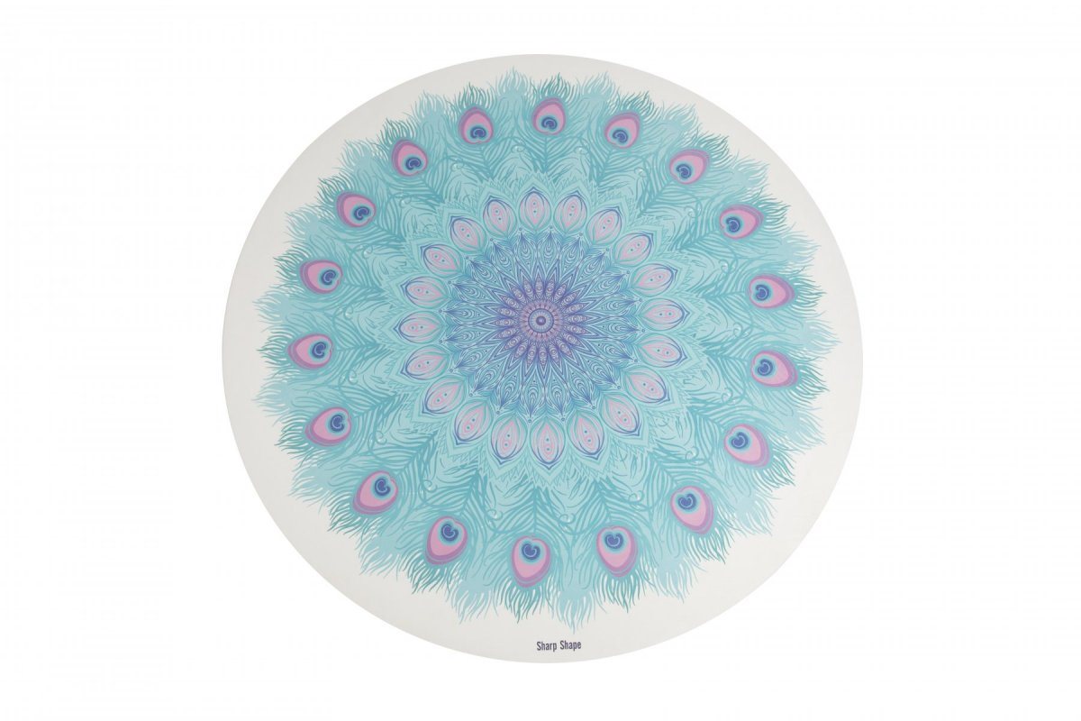Sharp Shape Round yoga mat Peacock