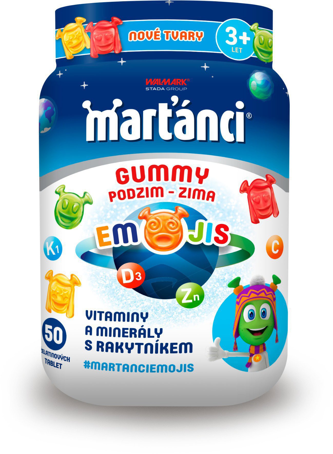 Marťánci Gummy jeseň – zima emojis 50 ks