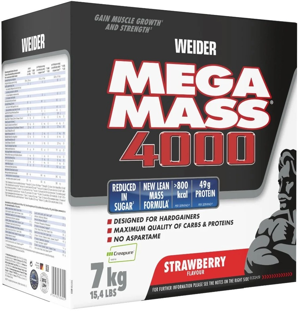 Weider Mega Mass 4000 jahoda 7 kg
