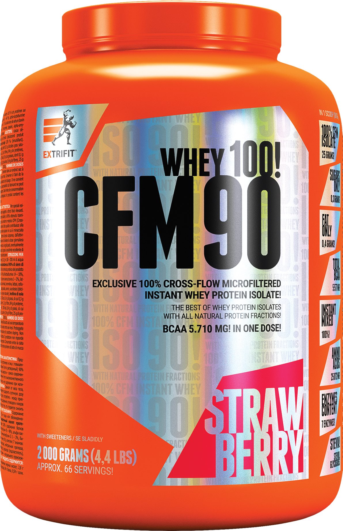 Extrifit CFM Instant Whey Isolate 90 2 kg strawberry