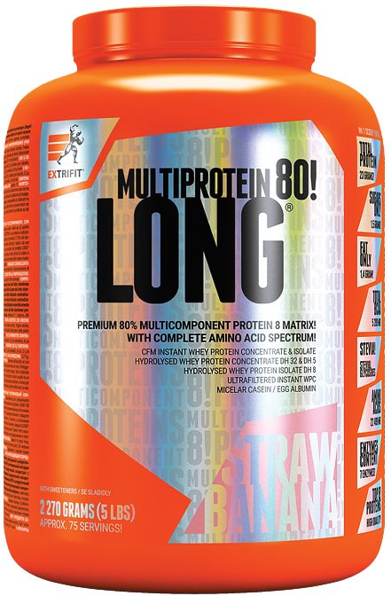 Extrifit Long 80 Multiprotein 2,27 kg strawberry banana