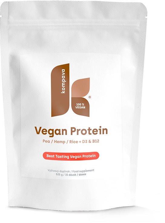 Kompava Vegan Protein, 525 g, 15 dávok čokoláda-pomaranč