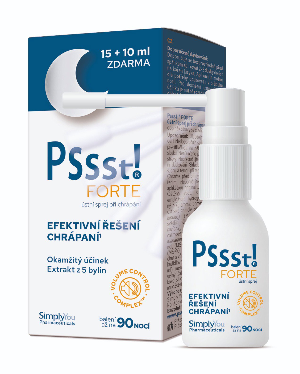 Pssst! FORTE ústny sprej pri chrápaniu 15+10 ml