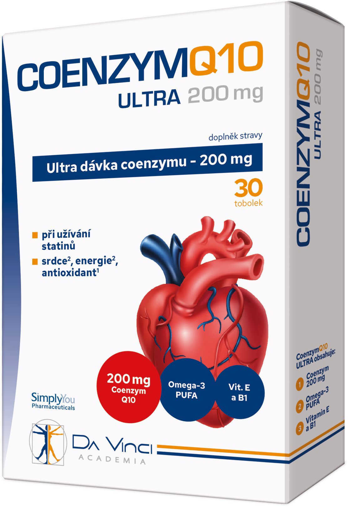 Da Vinci Academia Coenzým Q10 Ultra 200 mg 30 kapsúl
