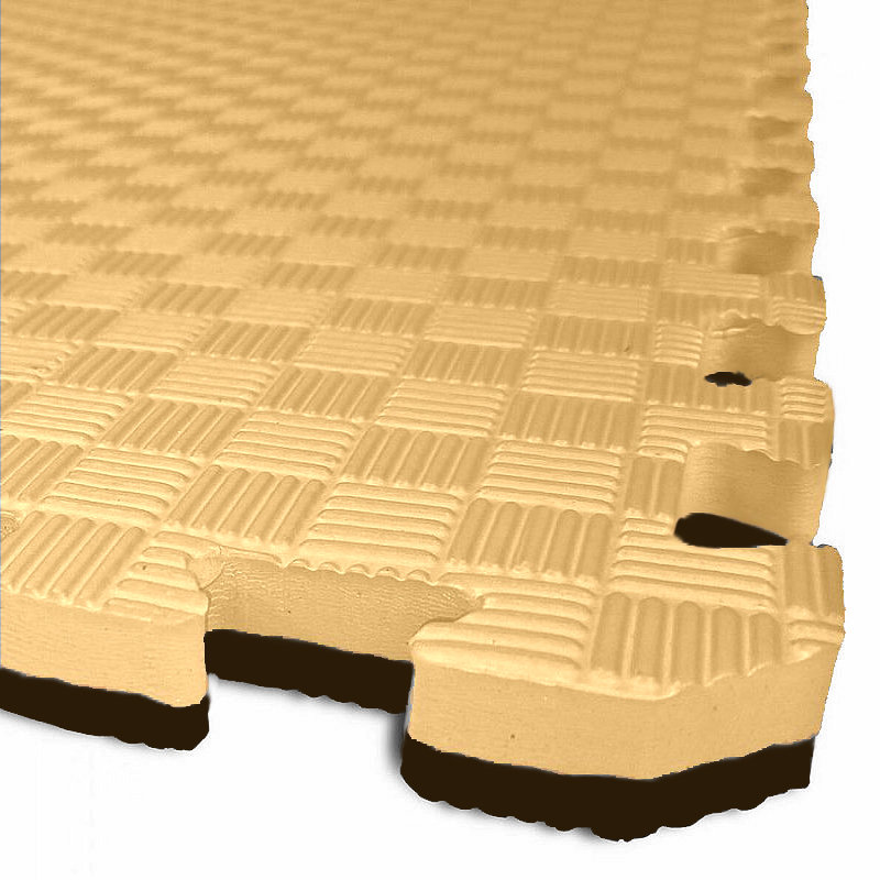 EL-GA TATAMI PUZZLE podložka – Dvojfarebná – 50 × 50 × 2,0 cm podložka fitness béžovo-čierna