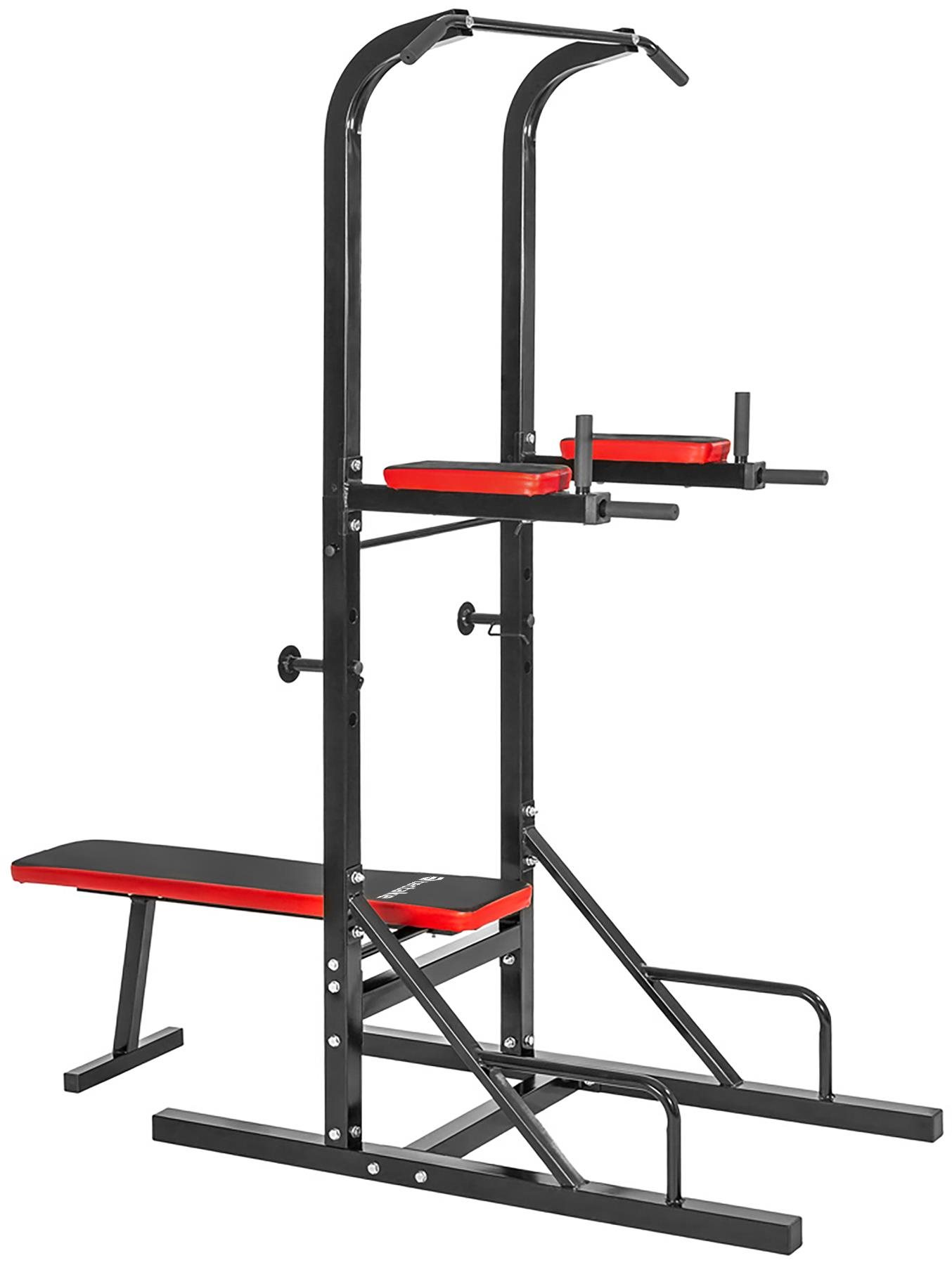 Tectake Multifunkčná posilňovacia veža Reeves 180 × 95 × 210 cm – čierna
