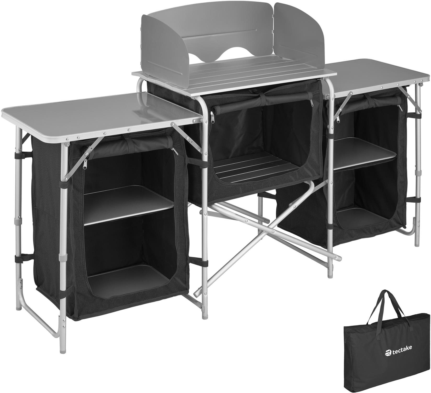 Kempingová kuchyňa 172 × 52 × 104 cm čierna