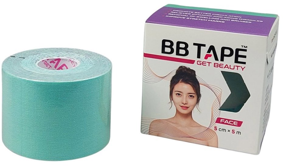 BB Tape tejp na tvár 5 cm × 5 m pastelovo zelený 1 ks