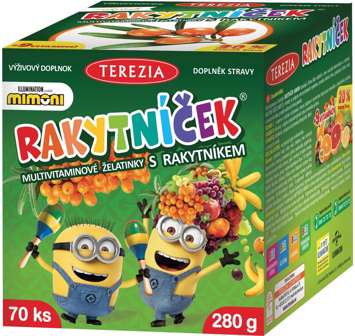 TEREZIA Rakytníček želatínky Mimoni 70 ks