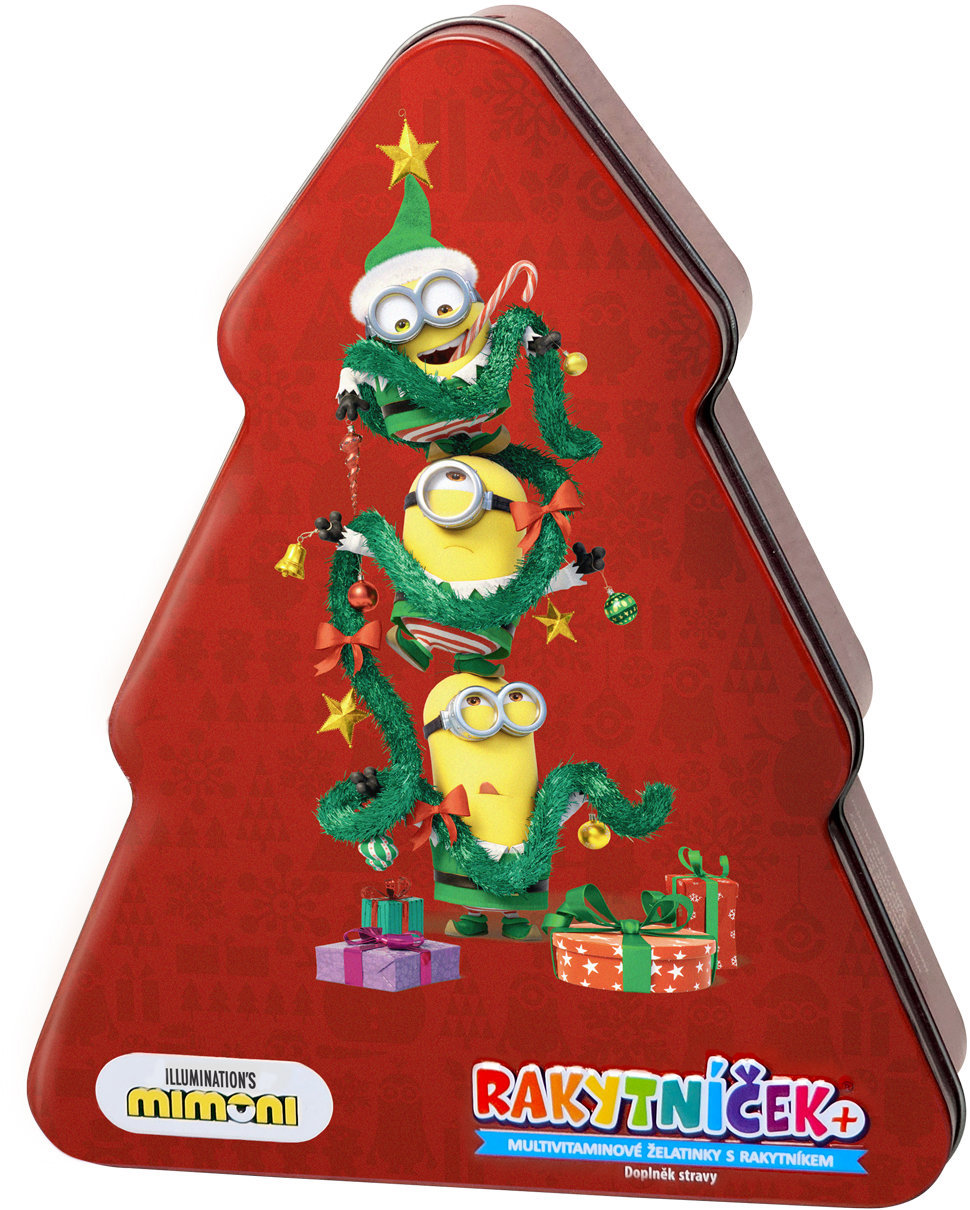 RAKYTNÍČEK+ Multivitamínové želé Vianočný stromček Mimoni 2025 50 ks