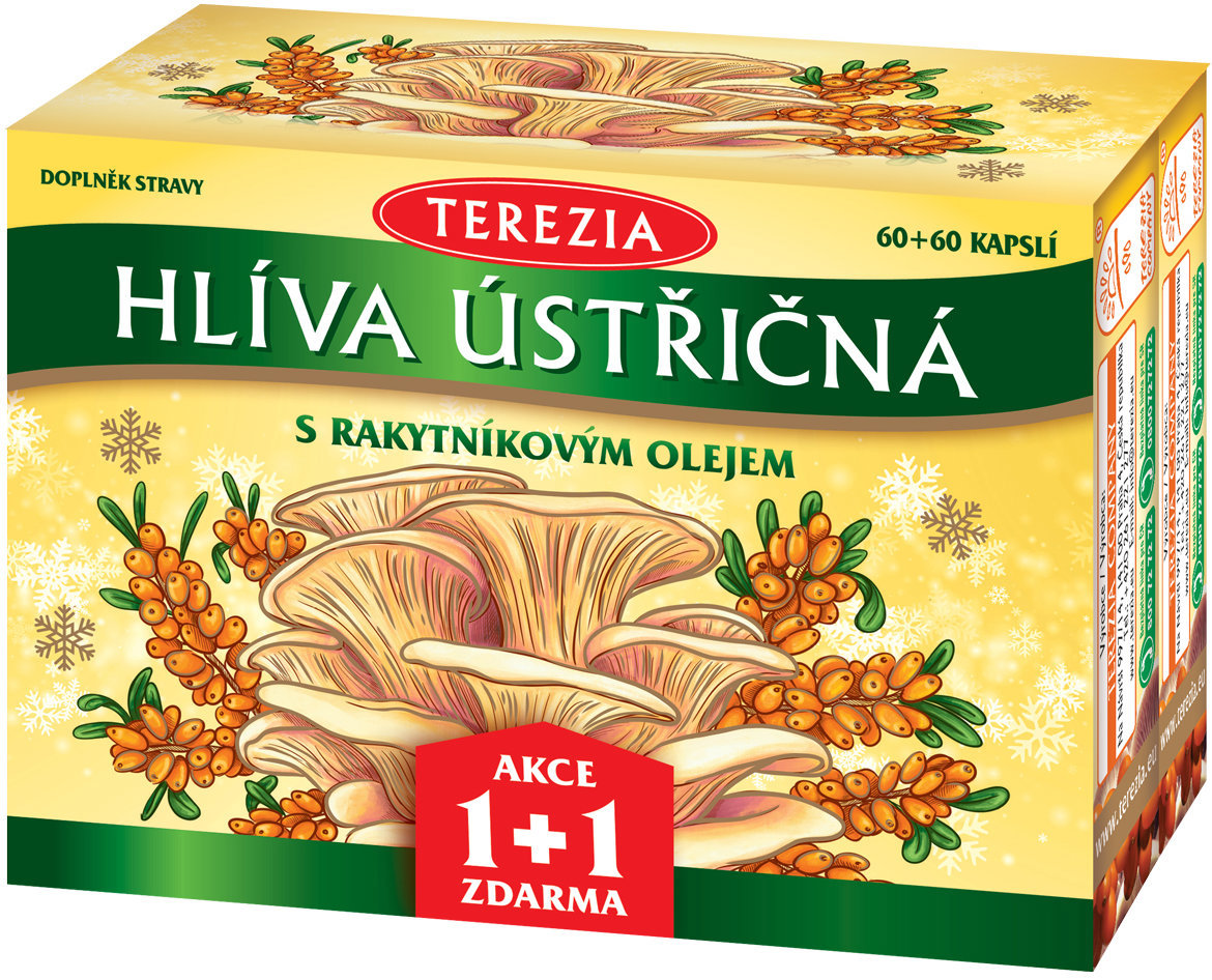TEREZIA Hliva ustricová s rakytníkovým olejom 60 + 60 kapsúl – limitovaná edícia 2025