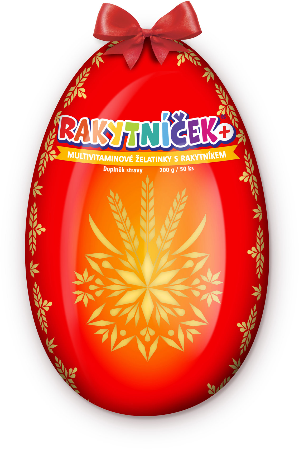 RAKYTNÍČEK+ Želatinky Veľkonočné vajcia červené 2026, 50 ks
