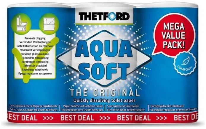THETFORD Rozkladový toaletný papier Aqua Soft 6 ks – doplnok do WC