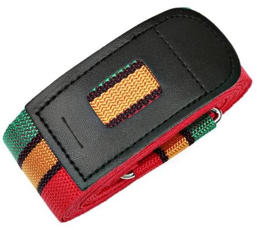 Take it shop Pevný krížový popruh na kufor s kovovou prackou – zelená, žltá, červená