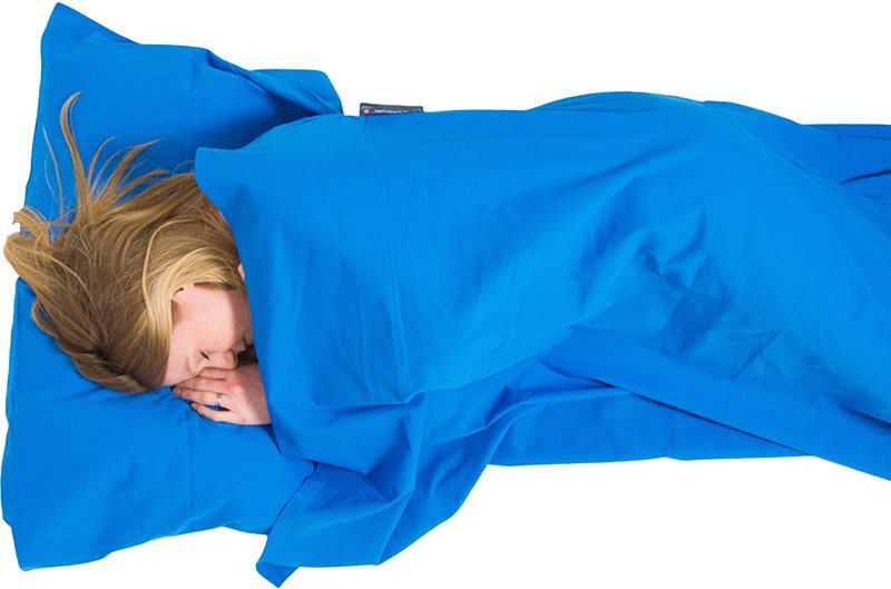 Lifeventure Cotton Sleeping Bag Liner blue rectangular