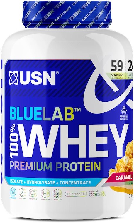 USN BlueLab 100 % Whey Premium Protein, 2000 g, karamelový popcorn