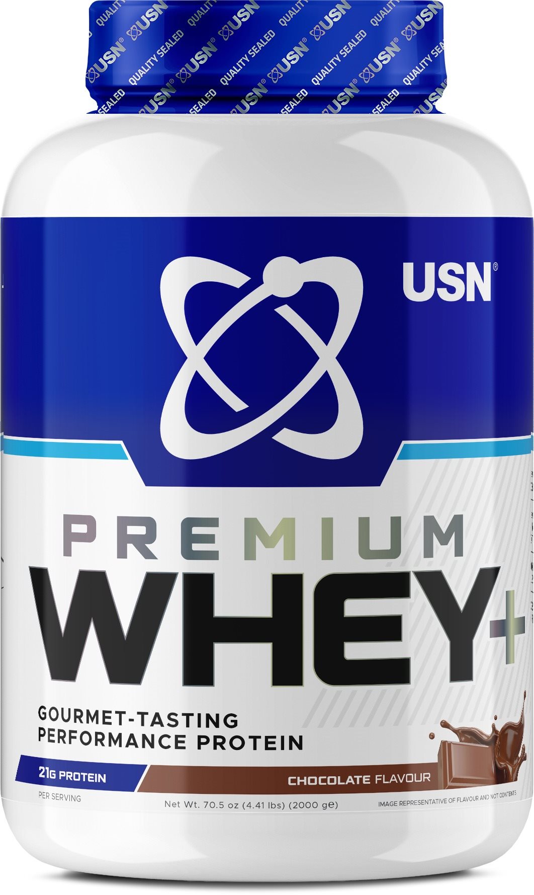 USN Whey+ Premium Proteín 2 kg, čokoláda