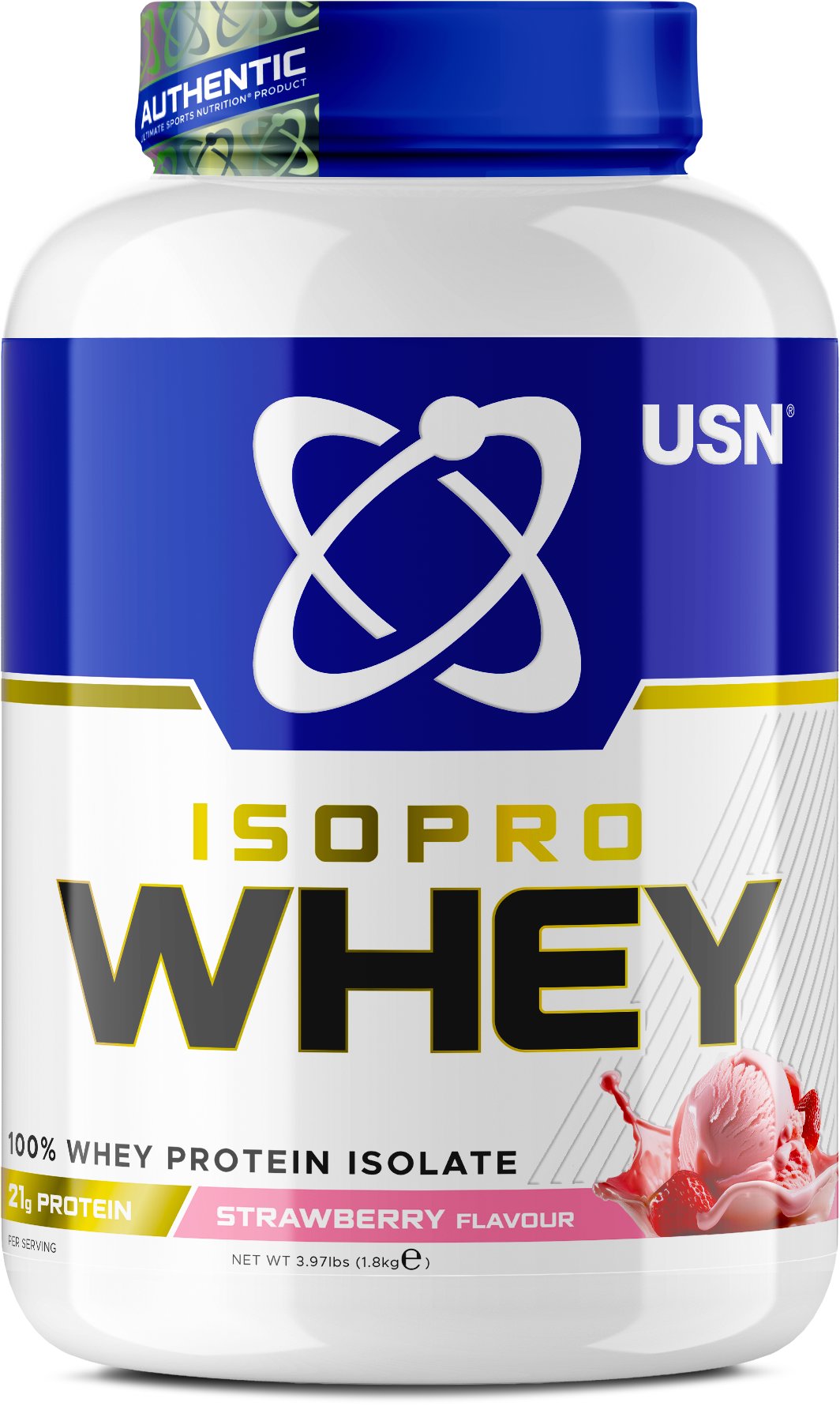 USN IsoPro Whey Protein Isolate, 900 g, jahoda