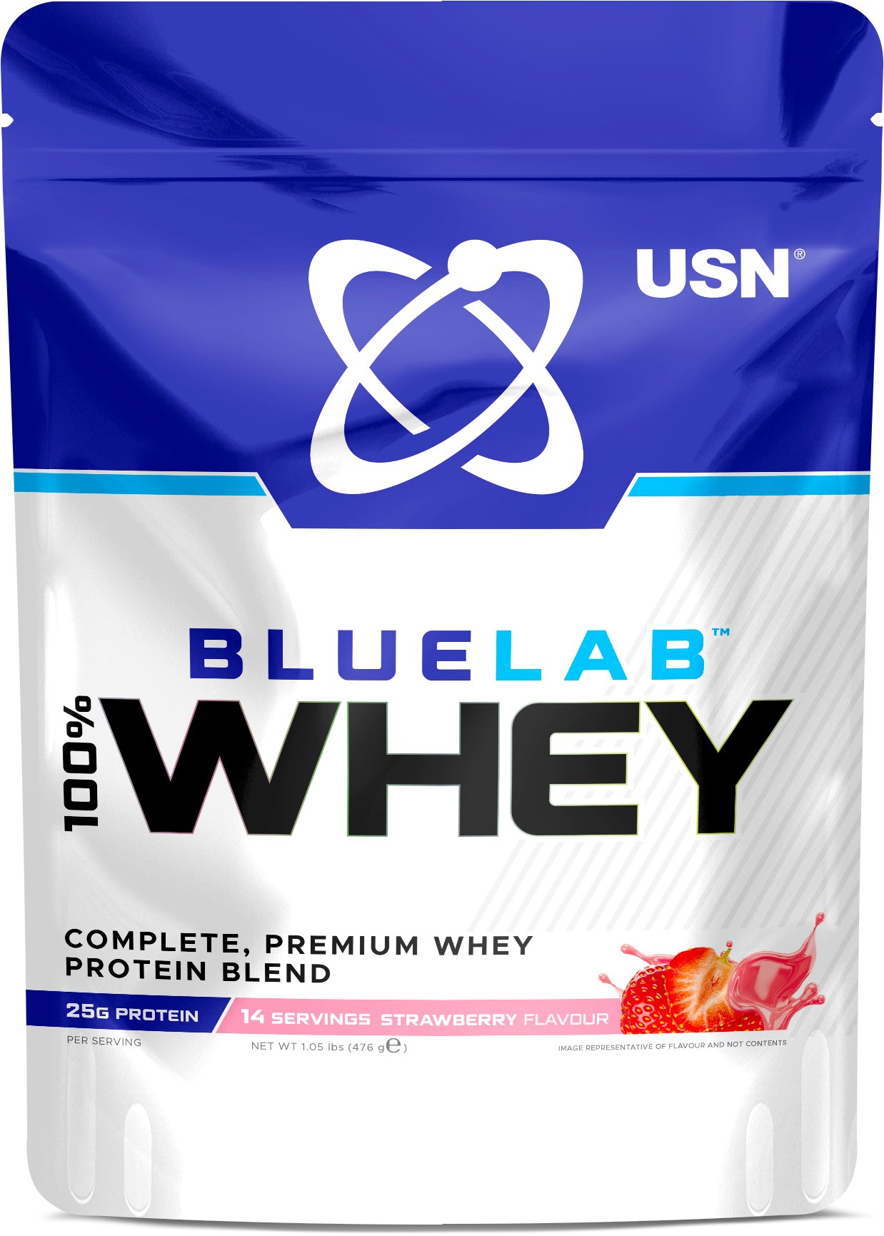 USN BlueLab 100 % Whey Premium Protein, 476 g, jahoda