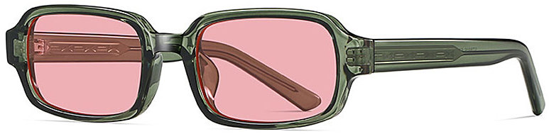 VeyRey Slnečné okuliare Nonmock, zelená obruba, ružové sklá