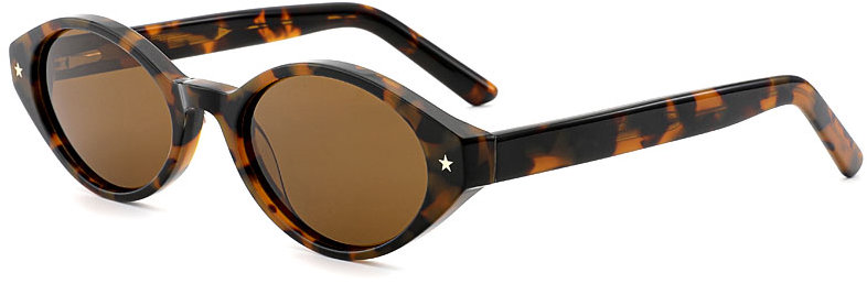 VeyRey acetátové slnečné okuliare polarizačné Aest, leopard obruba, hnedé sklá