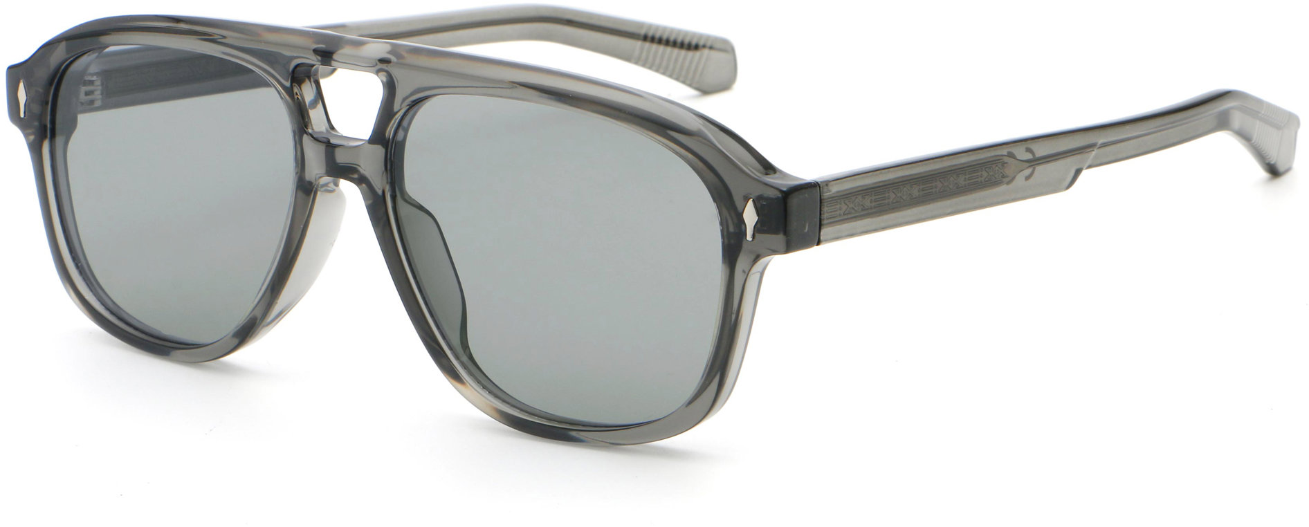 VeyRey Slnečné polarizačné okuliare Interlity priehľadná-sivá obruba, čierne sklá