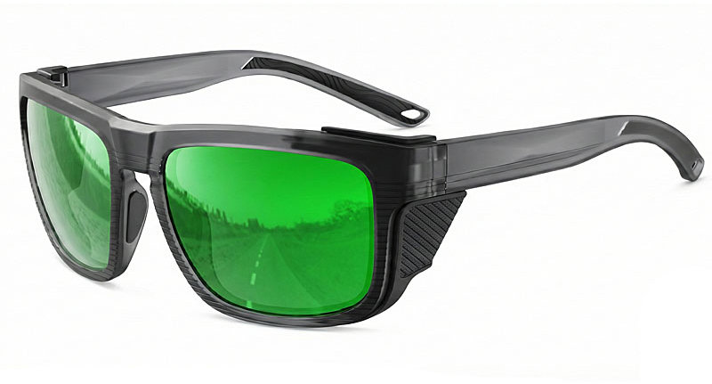 VeyRey Športové polarizačné slnečné okuliare Unow čierna obruba, zelené sklá