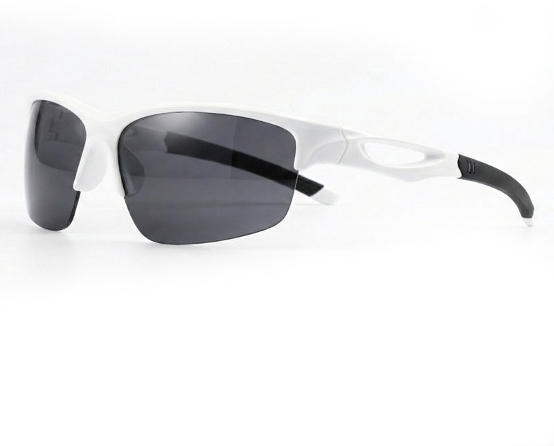 VeyRey Športové polarizačné slnečné okuliare Blixe biela obruba, čierne sklá