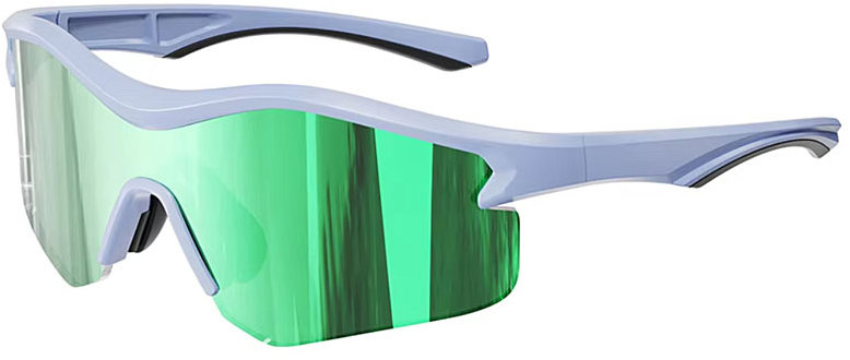 VeyRey Športové slnečné okuliare Tranzes svetlomodrá obruba, zelené sklá