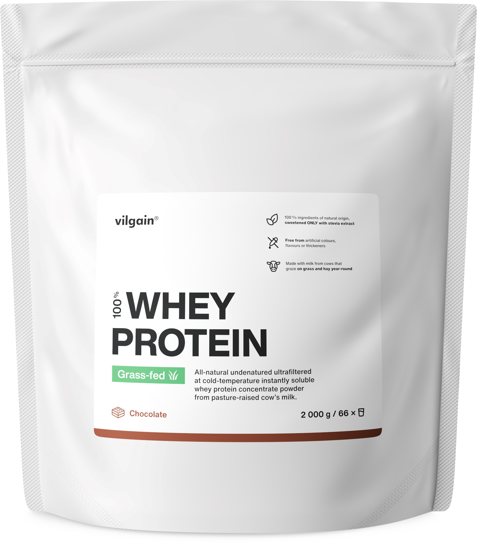Vilgain Grass-Fed Whey Protein 2000 g Chocolate