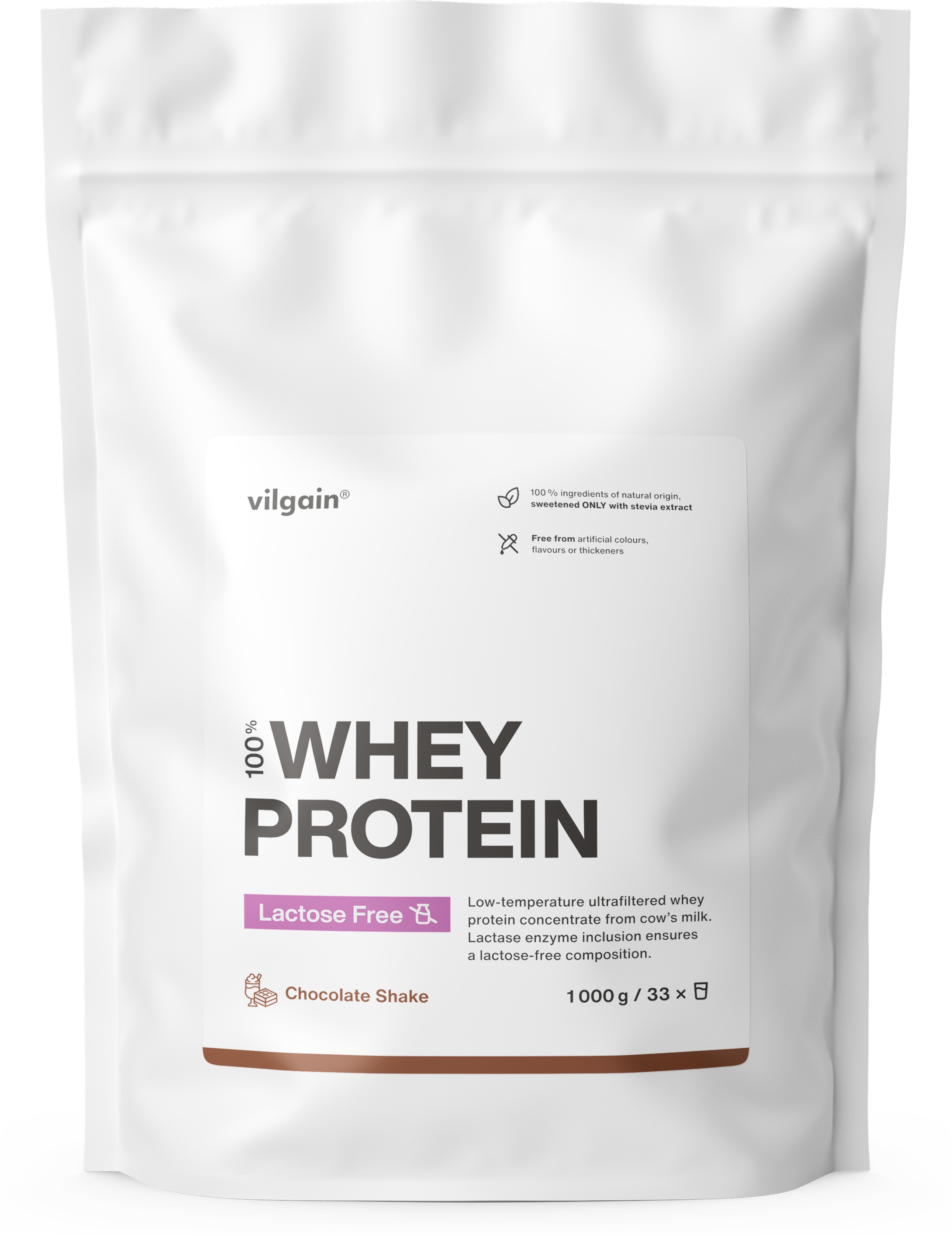 Vilgain Lactose Free Whey Protein 1000 g chocolate shake
