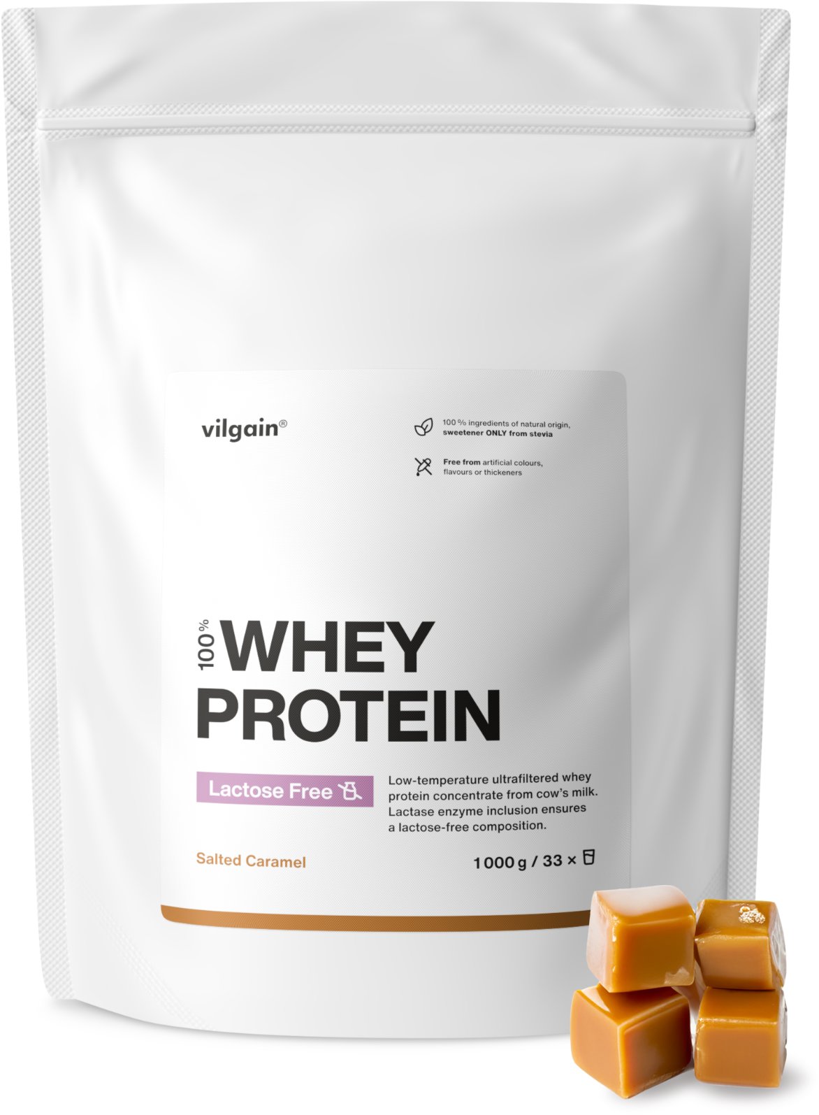 Vilgain Lactose Free Whey Protein 1000 g salted caramel