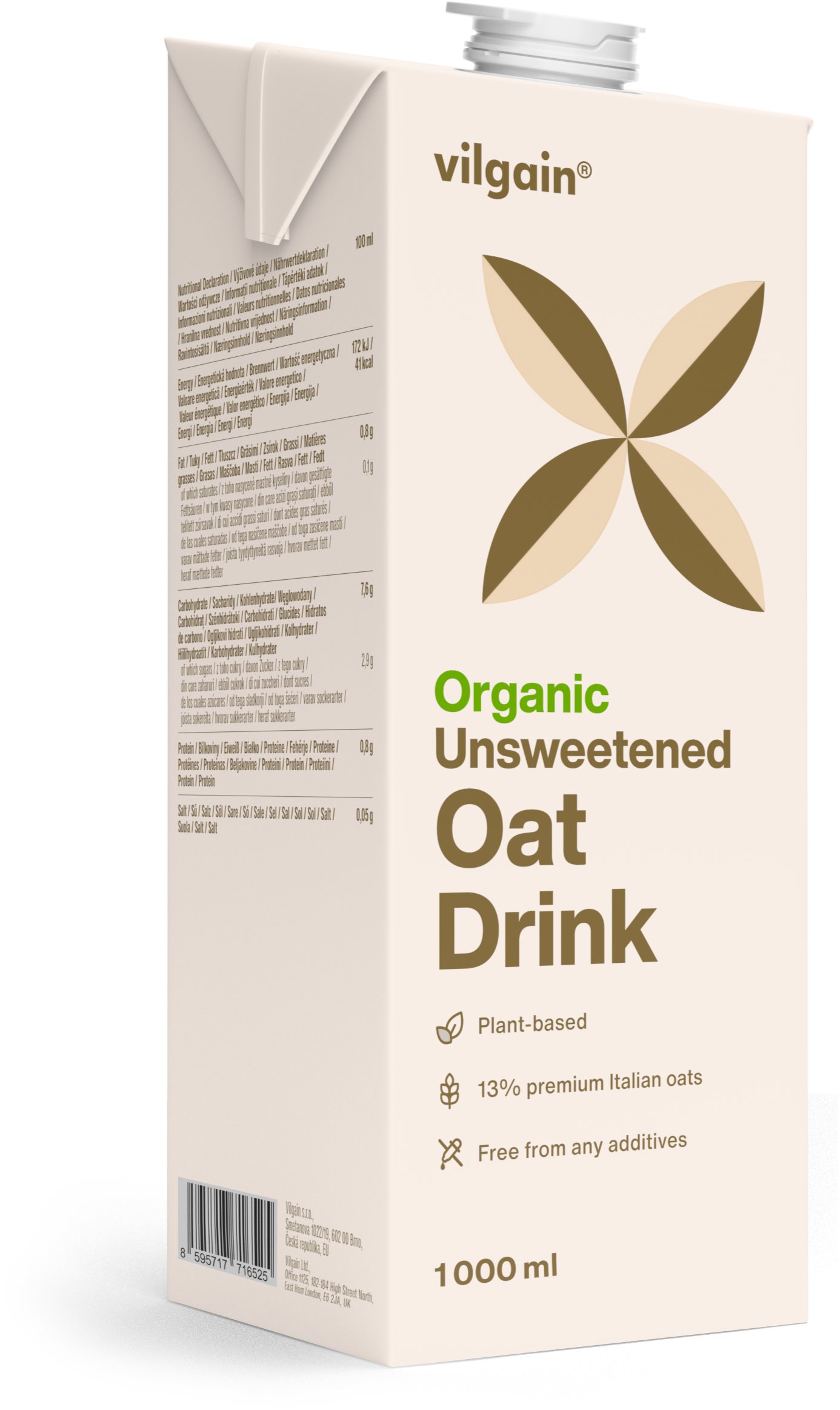Vilgain Organic Oat Drink 1000 ml