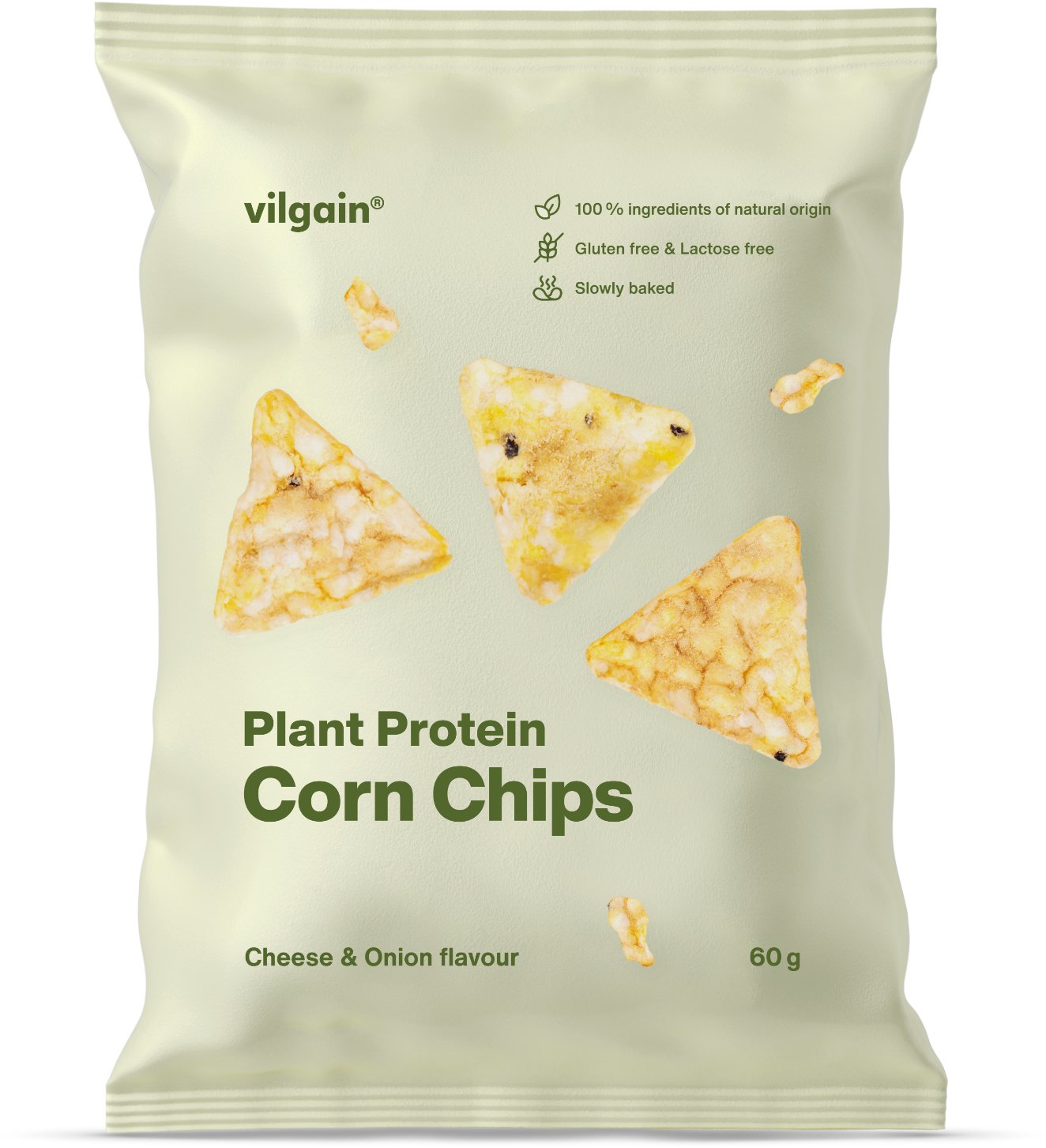 Vilgain Kukuričné proteínové chipsy BIO 60 g Cibuľa so syrom