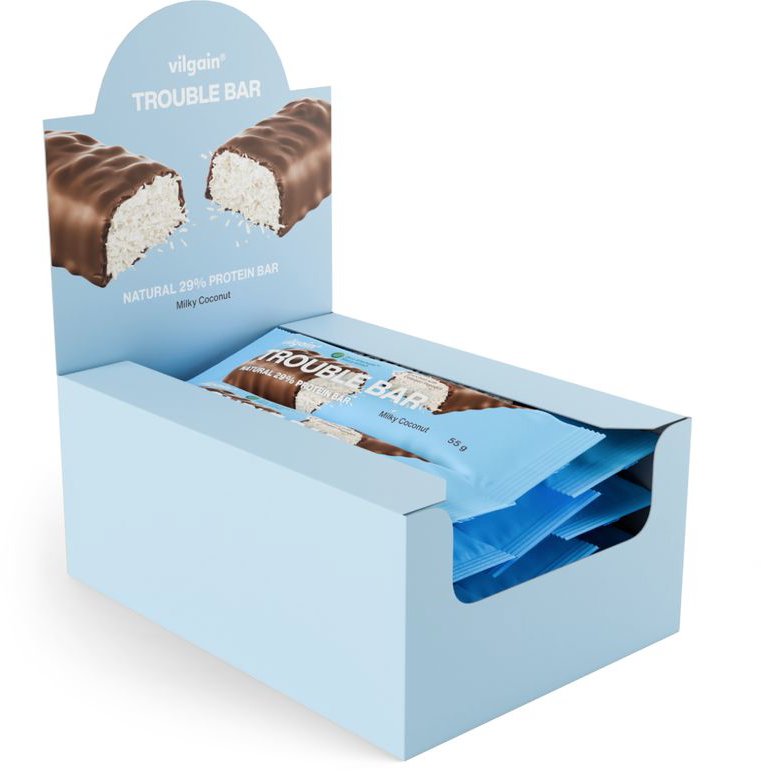 Vilgain Trouble Protein Bar 12 × 55 g Milky coconut