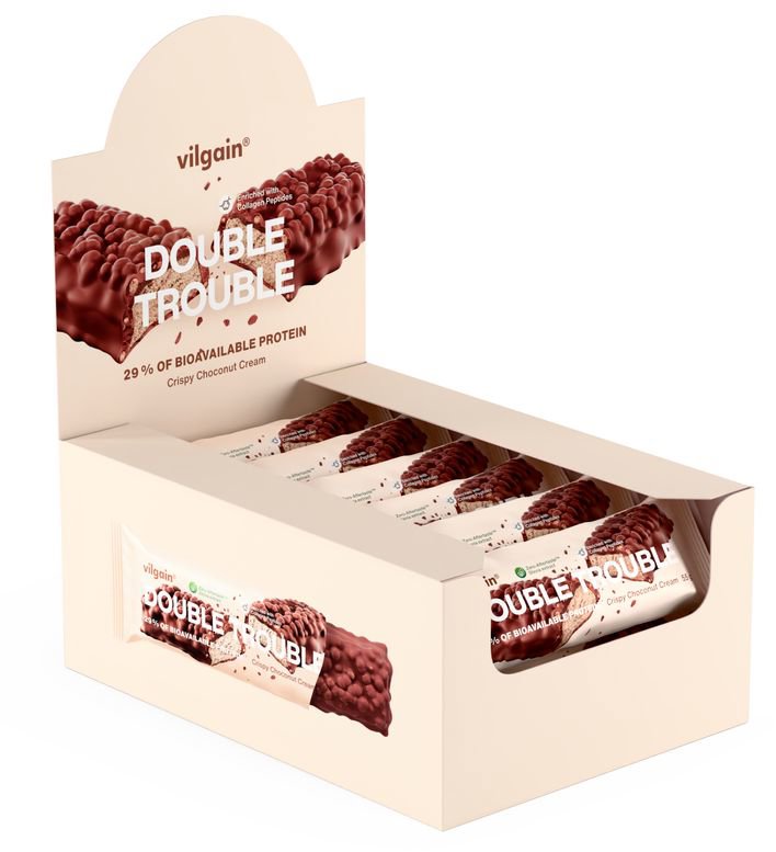Vilgain Double Trouble Protein Bar 12 × 55 g Choco bueno with crisps