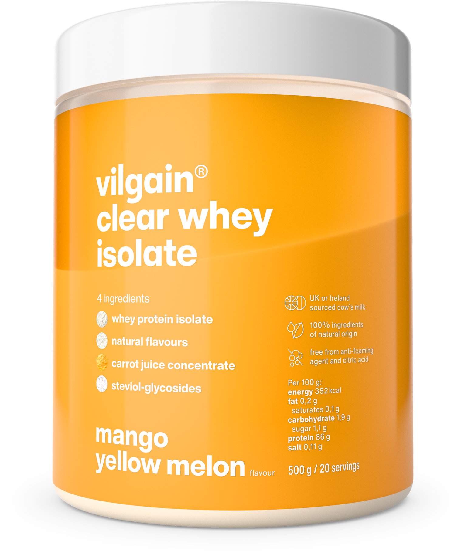 Vilgain Clear Whey Isolate 500 g mango yellow melón