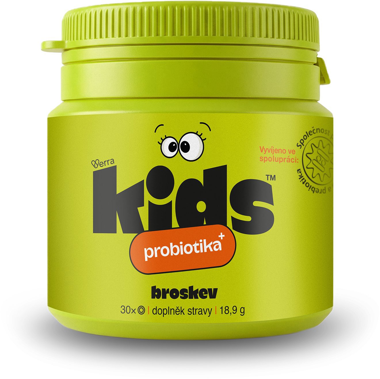 VERRA Kids Probiotiká+ broskyňa 30 tabliet