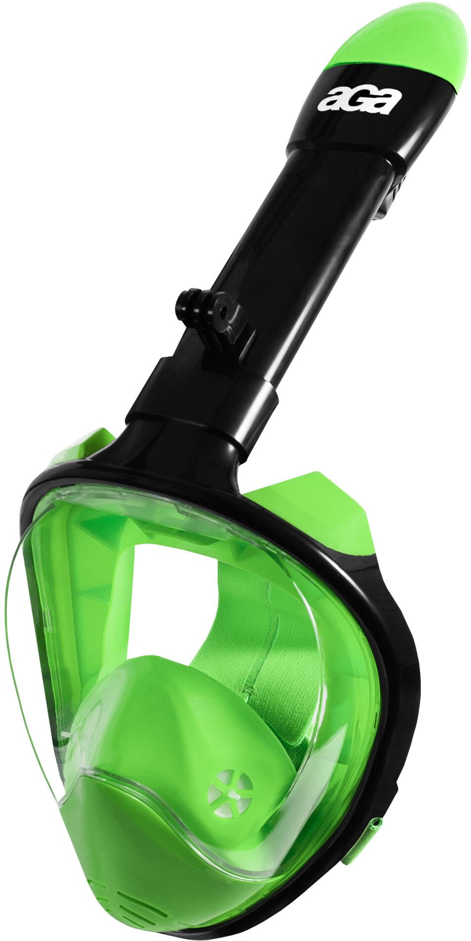 Aga Celotvárová šnorchlovacia maska L/XL DS1113 čierna/zelená