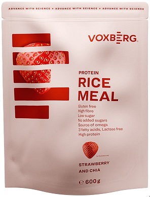 VOXBERG Proteín Rice Meal Jahoda & Chia 600 g
