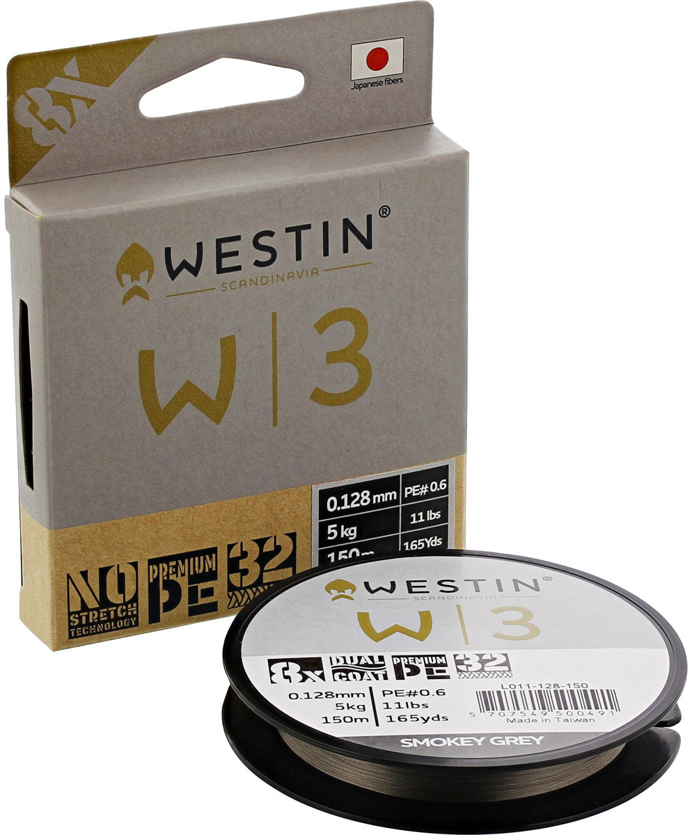 Westin Šnúra W3 8 – Braid Smokey Grey 150 m 0,148 mm 6,1 kg