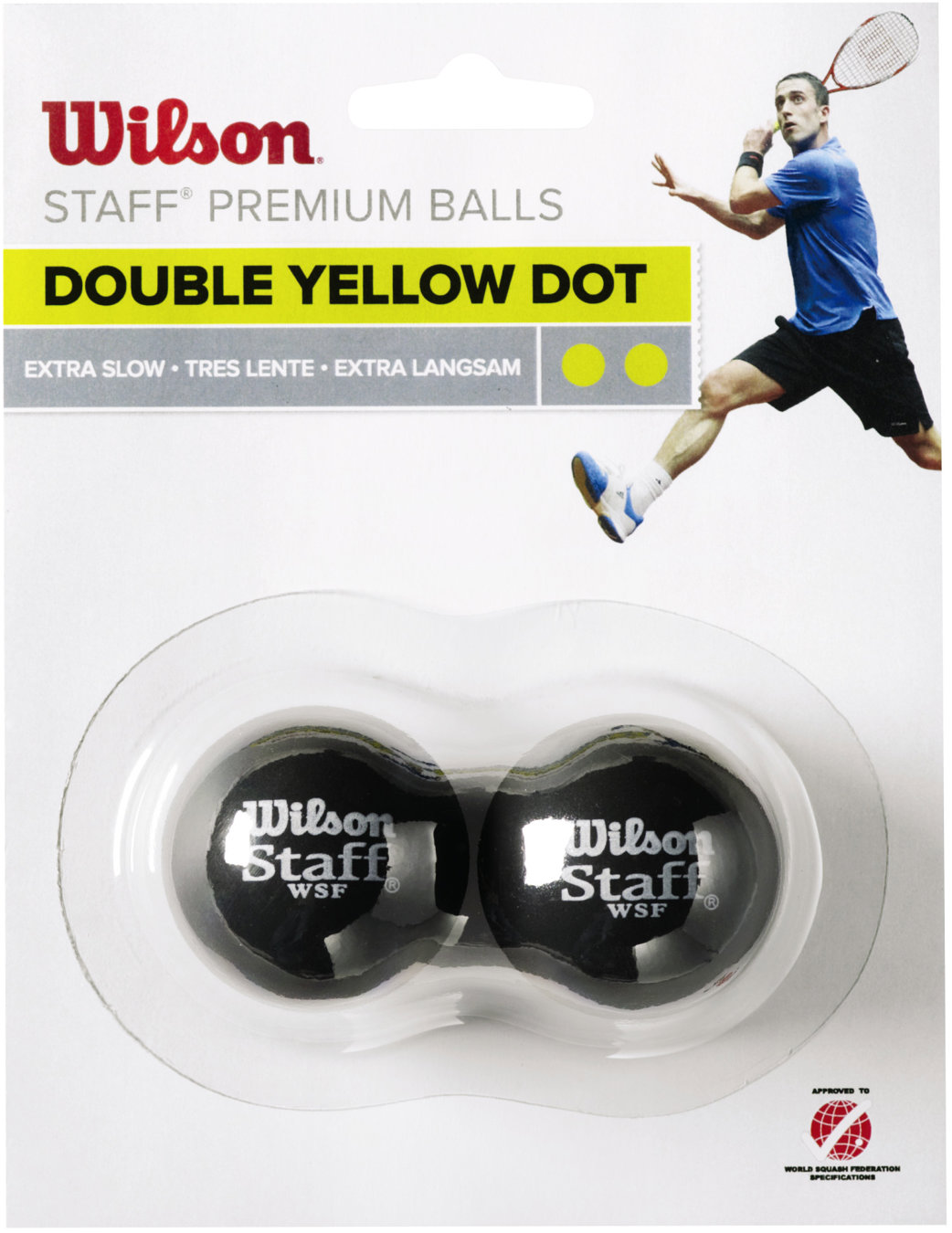 Wilson Staff Squash 2 Ball Pack Double Yellow Dot