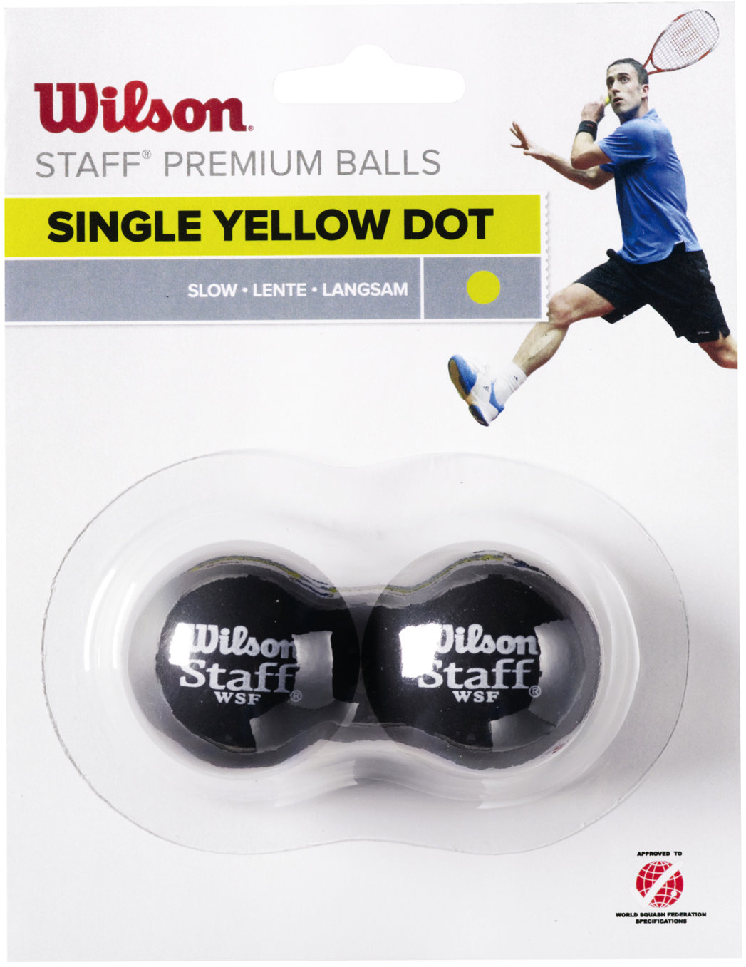 Wilson Staff Squash 2 Ball Pack Yellow Dot