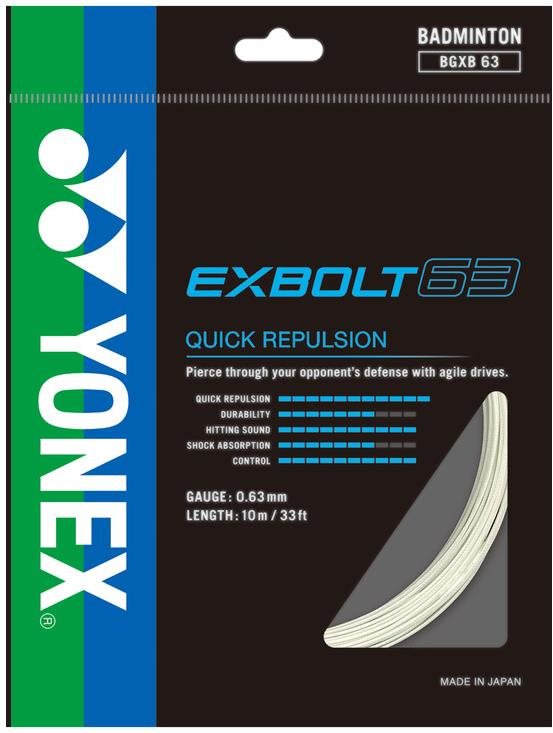 Yonex EXBOLT 63, 0,63 mm, 10 m, WHITE