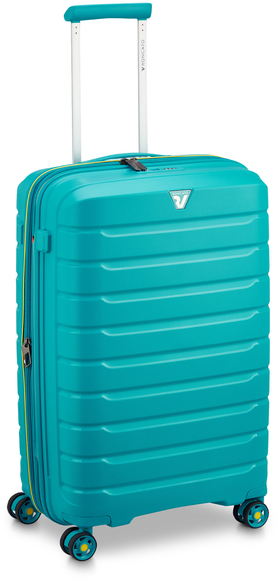 Roncato cestovný kufor B-FLYING M tyrkysový 68 × 44 × 26/31 cm