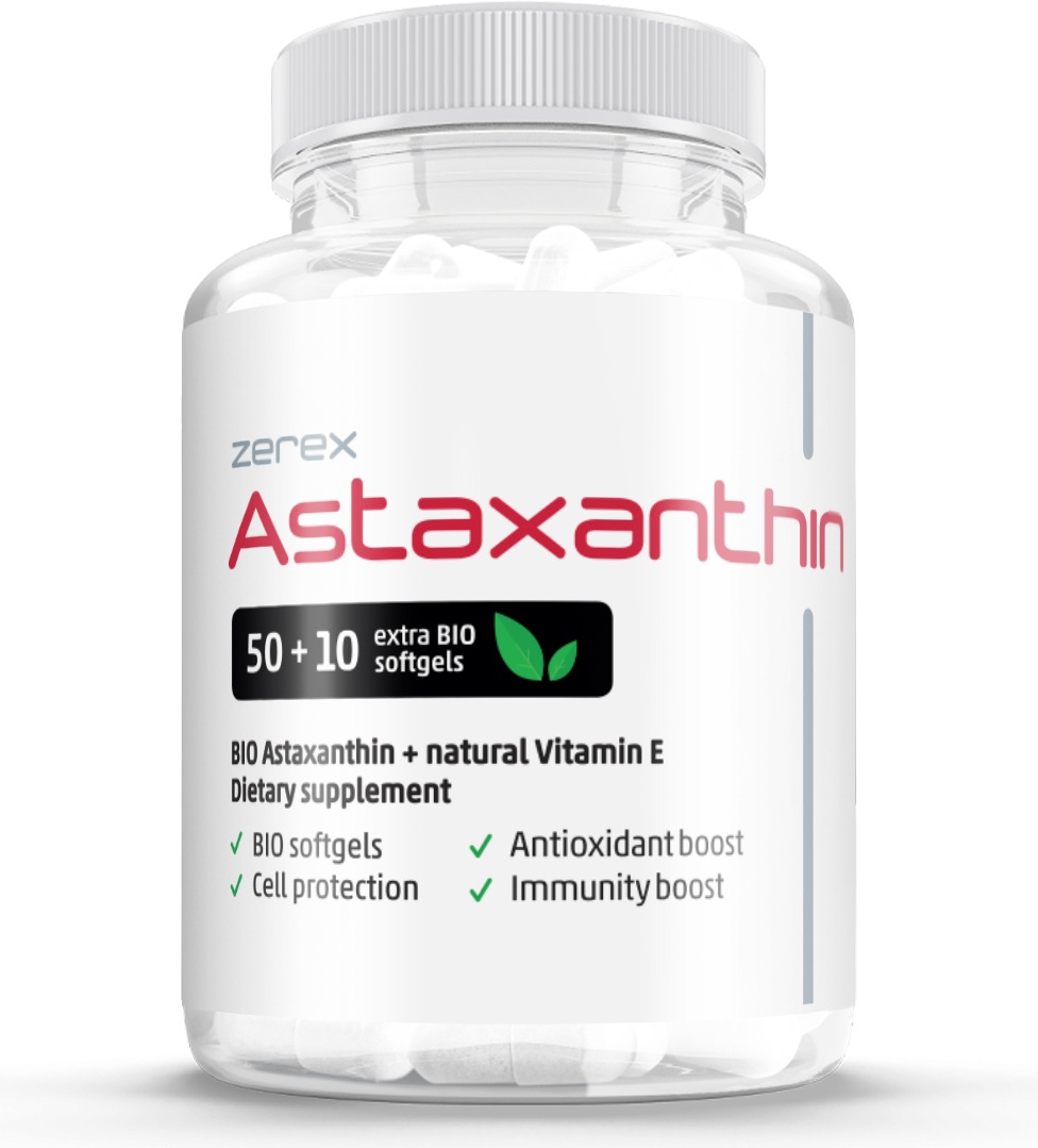 Zerex Astaxantín + vitamín E, 60 kapsúl