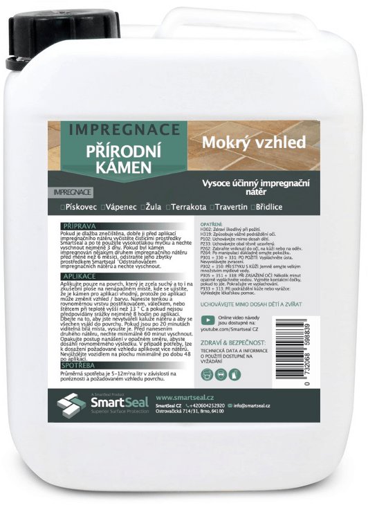 Smartseal Impregnácia na prírodný kameň mokrý vzhľad 5 l