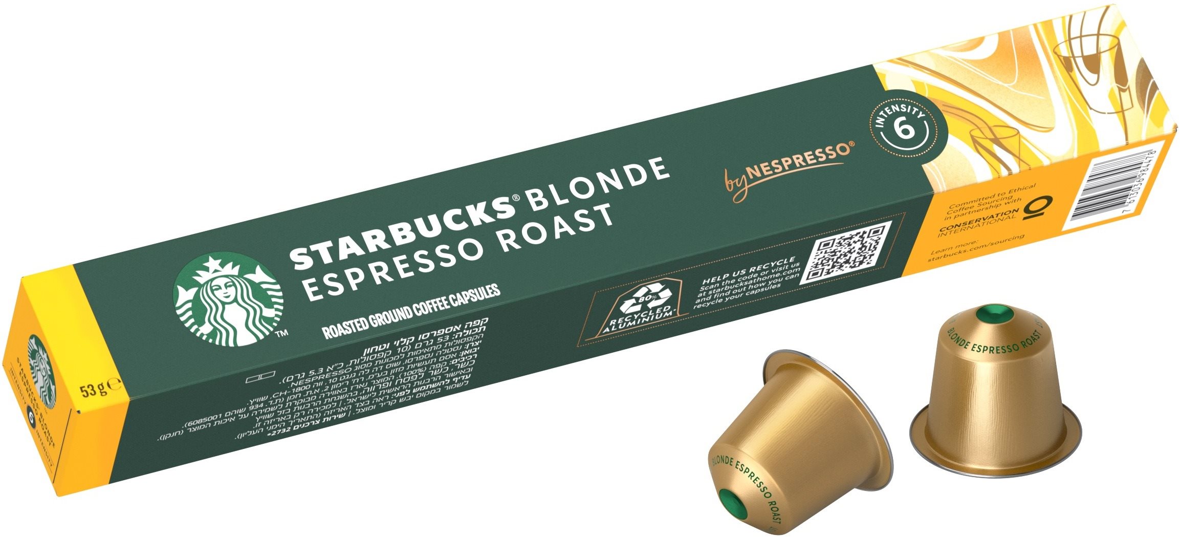STARBUCKS® Blonde Espresso Roast by NESPRESSO®, Blonde Roast kávové kapsuly, 10 kapsúl v balení