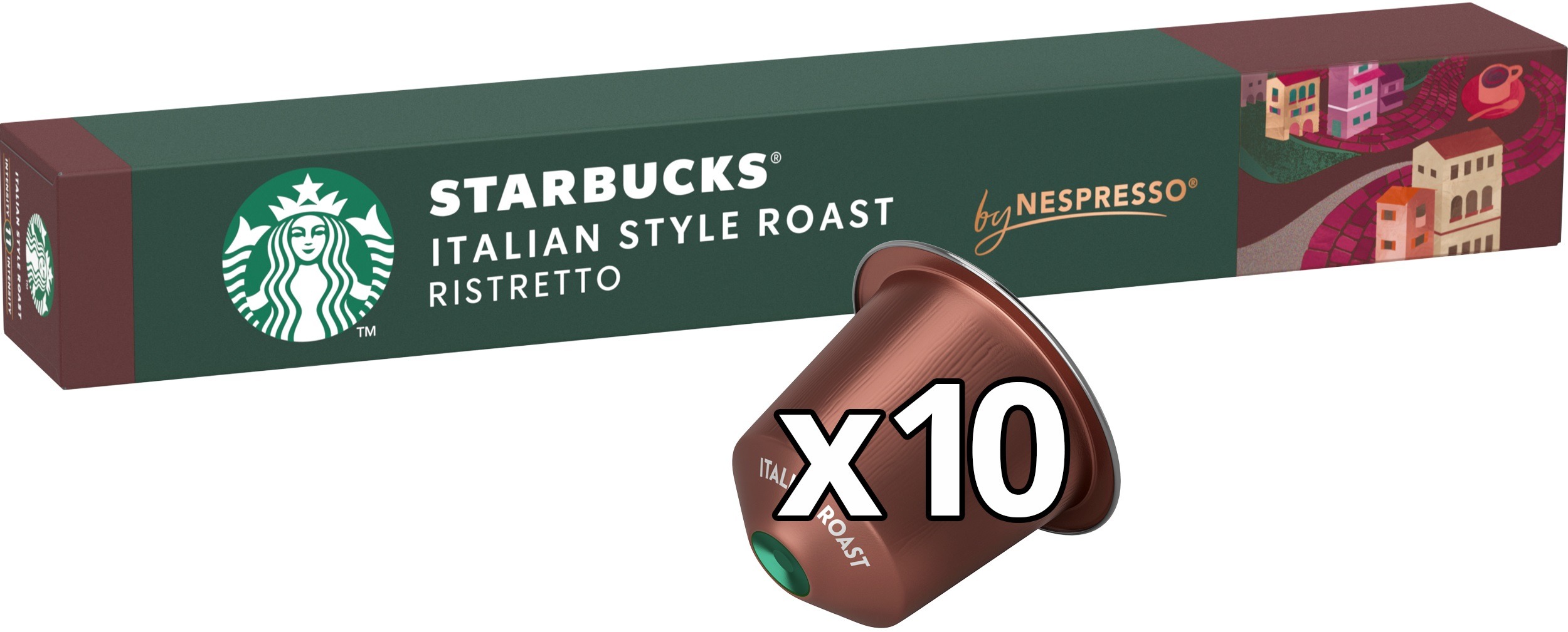 STARBUCKS® Italian Style Roast by NESPRESSO®, Dark Roast kávové kapsuly, 10 kapsúl v balení