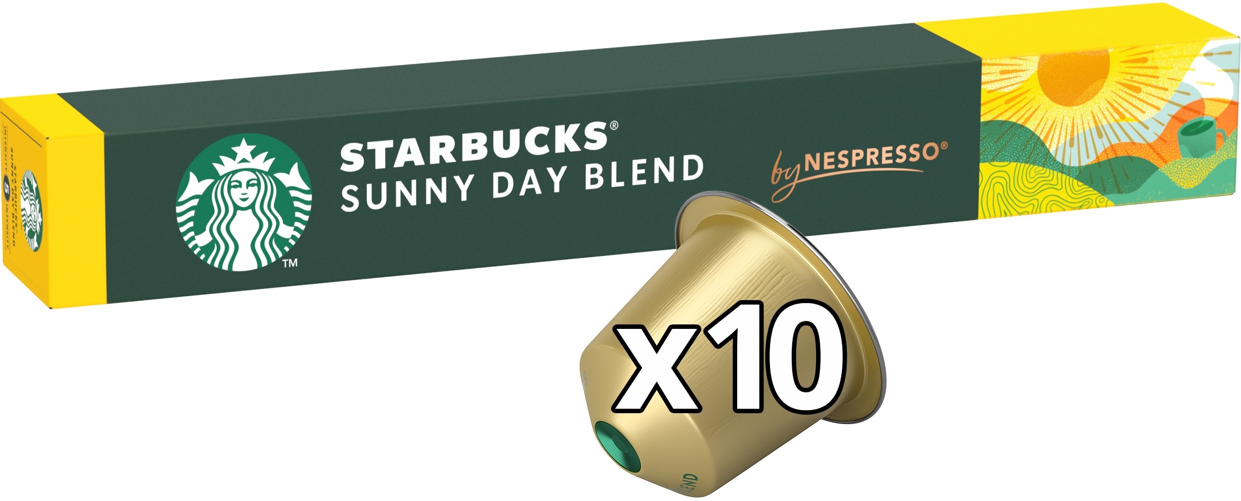 STARBUCKS® Sunny Day Blend by NESPRESSO®, Blonde Roast kávové kapsuly, 10 kapsúl v balení
